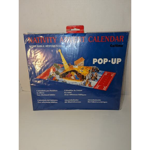 Vintage Nativity Scene Pop Up Advent Calendar England Bible References Rare - Picture 4 of 12